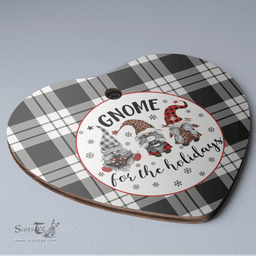 Scottish MacFarlane Black & White Ancient Clan Tartan Ceramic Ornament - Gnome Heart Style Scottish Plaid Tartan Plaid