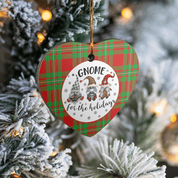 Scottish MacGregor Modern Clan Tartan Ceramic Ornament - Gnome Heart Style Scottish Plaid Tartan Plaid