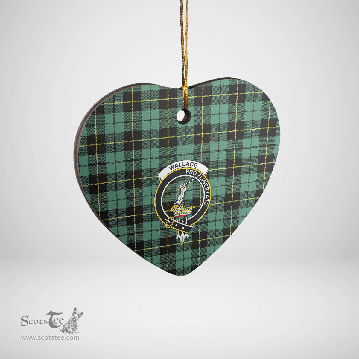 Scottish Wallace Hunting Ancient Clan Tartan Ceramic Ornament - Crest Heart Style Scottish Plaid Tartan Plaid