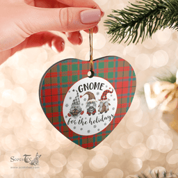 Scottish McIlvian Clan Tartan Ceramic Ornament - Gnome Heart Style Scottish Plaid Tartan Plaid