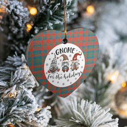 Scottish Matheson Ancient Clan Tartan Ceramic Ornament - Gnome Heart Style Scottish Plaid Tartan Plaid
