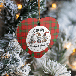 Scottish Maxwell Clan Tartan Ceramic Ornament - Gnome Heart Style Scottish Plaid Tartan Plaid