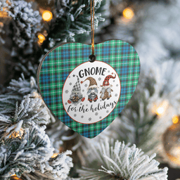 Scottish Graham of Montrose Ancient Clan Tartan Ceramic Ornament - Gnome Heart Style Scottish Plaid Tartan Plaid