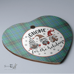 Scottish MacInnes Ancient Clan Tartan Ceramic Ornament - Gnome Heart Style Scottish Plaid Tartan Plaid