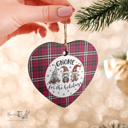 Scottish Little Clan Tartan Ceramic Ornament - Gnome Heart Style Scottish Plaid Tartan Plaid