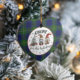 Scottish Johnston Modern Clan Tartan Ceramic Ornament - Gnome Heart Style Scottish Plaid Tartan Plaid