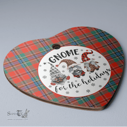 Scottish MacLean of Duart Ancient Clan Tartan Ceramic Ornament - Gnome Heart Style Scottish Plaid Tartan Plaid