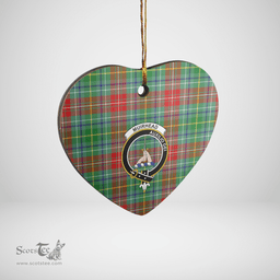 Scottish Muirhead Clan Tartan Ceramic Ornament - Crest Heart Style Scottish Plaid Tartan Plaid