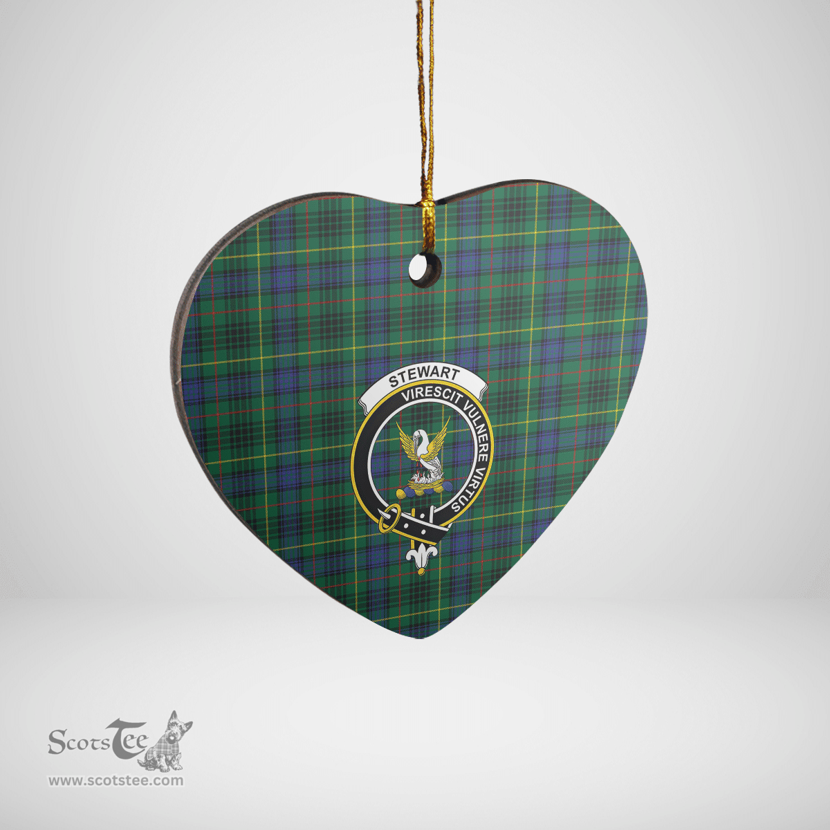 Scottish Stewart Hunting Modern Clan Tartan Ceramic Ornament - Crest Heart Style Scottish Plaid Tartan Plaid