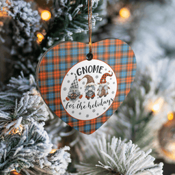 Scottish MacLachlan Ancient Clan Tartan Ceramic Ornament - Gnome Heart Style Scottish Plaid Tartan Plaid