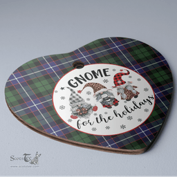Scottish Galbraith Modern Clan Tartan Ceramic Ornament - Gnome Heart Style Scottish Plaid Tartan Plaid