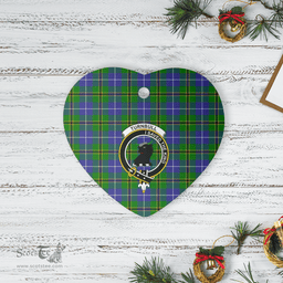 Scottish Turnbull Hunting Clan Tartan Ceramic Ornament - Crest Heart Style Scottish Plaid Tartan Plaid