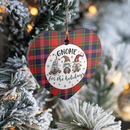 Scottish MacPherson Modern Clan Tartan Ceramic Ornament - Gnome Heart Style Scottish Plaid Tartan Plaid