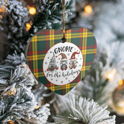Scottish MacMillan Old Modern Clan Tartan Ceramic Ornament - Gnome Heart Style Scottish Plaid Tartan Plaid