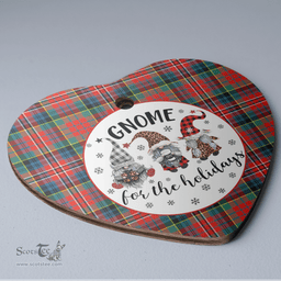 Scottish MacPherson Ancient Clan Tartan Ceramic Ornament - Gnome Heart Style Scottish Plaid Tartan Plaid