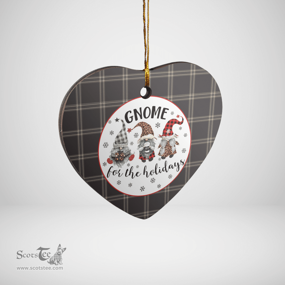 Scottish Eternity Clan Tartan Ceramic Ornament - Gnome Heart Style Scottish Plaid Tartan Plaid