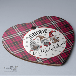 Scottish Little Clan Tartan Ceramic Ornament - Gnome Heart Style Scottish Plaid Tartan Plaid