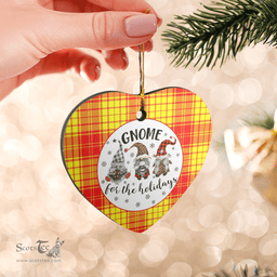 Scottish MacMillan Clan Tartan Ceramic Ornament - Gnome Heart Style Scottish Plaid Tartan Plaid
