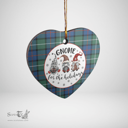 Scottish Davidson of Tulloch Clan Tartan Ceramic Ornament - Gnome Heart Style Scottish Plaid Tartan Plaid