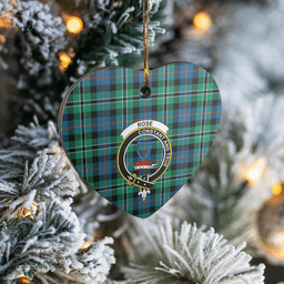 Scottish Rose Hunting Ancient Clan Tartan Ceramic Ornament - Crest Heart Style Scottish Plaid Tartan Plaid