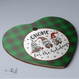 Scottish Halkerston Clan Tartan Ceramic Ornament - Gnome Heart Style Scottish Plaid Tartan Plaid