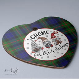 Scottish Gunn Modern  Clan Tartan Ceramic Ornament - Gnome Heart Style Scottish Plaid Tartan Plaid