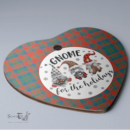 Scottish Matheson Ancient Clan Tartan Ceramic Ornament - Gnome Heart Style Scottish Plaid Tartan Plaid