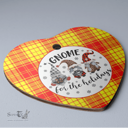 Scottish MacMillan Clan Tartan Ceramic Ornament - Gnome Heart Style Scottish Plaid Tartan Plaid