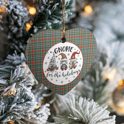 Scottish Bisset 2 Clan Tartan Ceramic Ornament - Gnome Heart Style Scottish Plaid Tartan Plaid