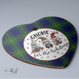 Scottish Johnston Modern Clan Tartan Ceramic Ornament - Gnome Heart Style Scottish Plaid Tartan Plaid