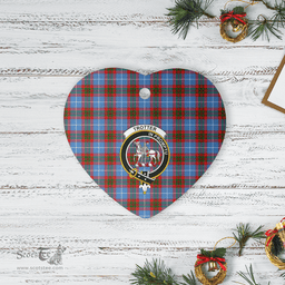 Scottish Trotter Clan Tartan Ceramic Ornament - Crest Heart Style Scottish Plaid Tartan Plaid