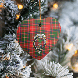 Scottish Somerville Modern Clan Tartan Ceramic Ornament - Crest Heart Style Scottish Plaid Tartan Plaid