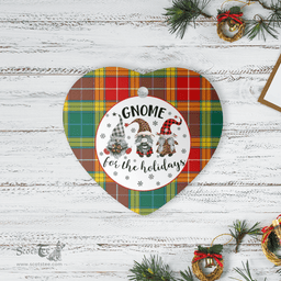 Scottish Buchanan Old Sett Clan Tartan Ceramic Ornament - Gnome Heart Style Scottish Plaid Tartan Plaid