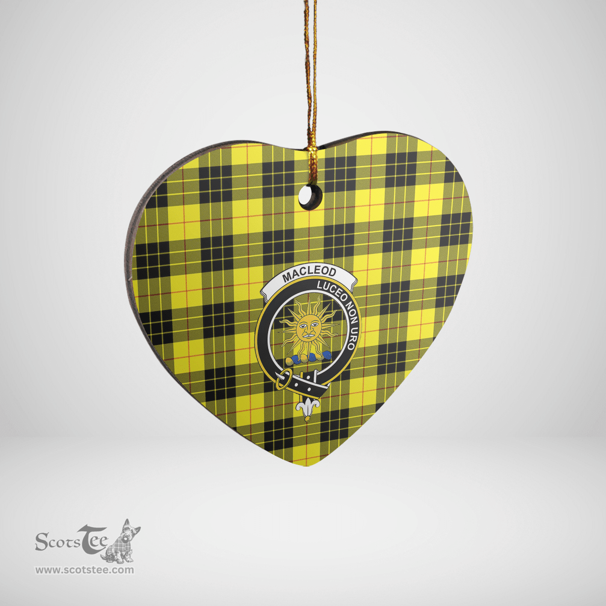 Scottish MacLeod of Lewis Modern Clan Tartan Ceramic Ornament - Crest Heart Style Scottish Plaid Tartan Plaid