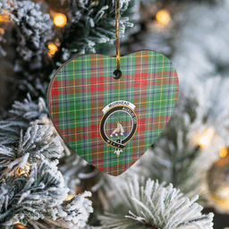 Scottish Muirhead Clan Tartan Ceramic Ornament - Crest Heart Style Scottish Plaid Tartan Plaid