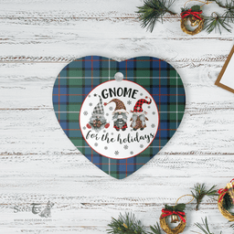 Scottish Davidson of Tulloch Clan Tartan Ceramic Ornament - Gnome Heart Style Scottish Plaid Tartan Plaid