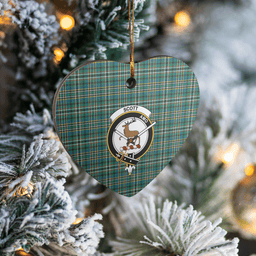 Scottish Scott Green Ancient Clan Tartan Ceramic Ornament - Crest Heart Style Scottish Plaid Tartan Plaid
