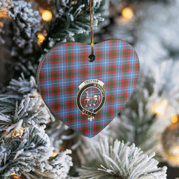 Scottish Trotter Clan Tartan Ceramic Ornament - Crest Heart Style Scottish Plaid Tartan Plaid