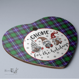 Scottish Hunter Clan Tartan Ceramic Ornament - Gnome Heart Style Scottish Plaid Tartan Plaid
