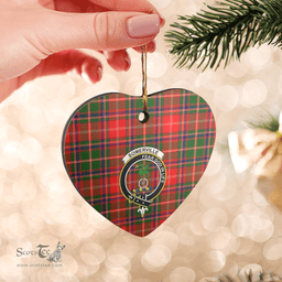 Scottish Somerville Modern Clan Tartan Ceramic Ornament - Crest Heart Style Scottish Plaid Tartan Plaid