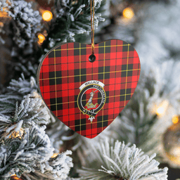 Scottish Wallace Hunting Red Clan Tartan Ceramic Ornament - Crest Heart Style Scottish Plaid Tartan Plaid