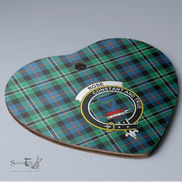 Scottish Rose Hunting Ancient Clan Tartan Ceramic Ornament - Crest Heart Style Scottish Plaid Tartan Plaid