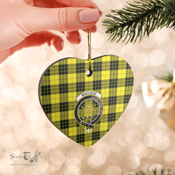 Scottish MacLeod of Lewis Modern Clan Tartan Ceramic Ornament - Crest Heart Style Scottish Plaid Tartan Plaid