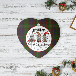 Scottish Cunningham Hunting Modern Clan Tartan Ceramic Ornament - Gnome Heart Style Scottish Plaid Tartan Plaid