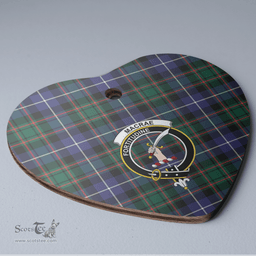Scottish MacRae Hunting Modern Clan Tartan Ceramic Ornament - Crest Heart Style Scottish Plaid Tartan Plaid