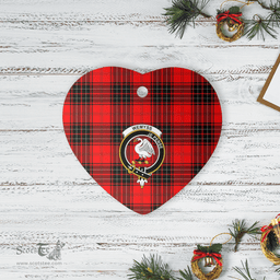 Scottish Wemyss Modern Clan Tartan Ceramic Ornament - Crest Heart Style Scottish Plaid Tartan Plaid