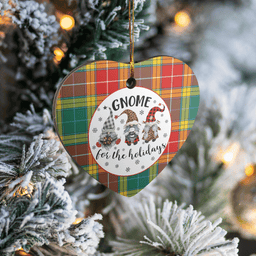 Scottish Buchanan Old Sett Clan Tartan Ceramic Ornament - Gnome Heart Style Scottish Plaid Tartan Plaid