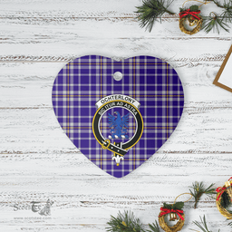 Scottish Ochterlony Clan Tartan Ceramic Ornament - Crest Heart Style Scottish Plaid Tartan Plaid