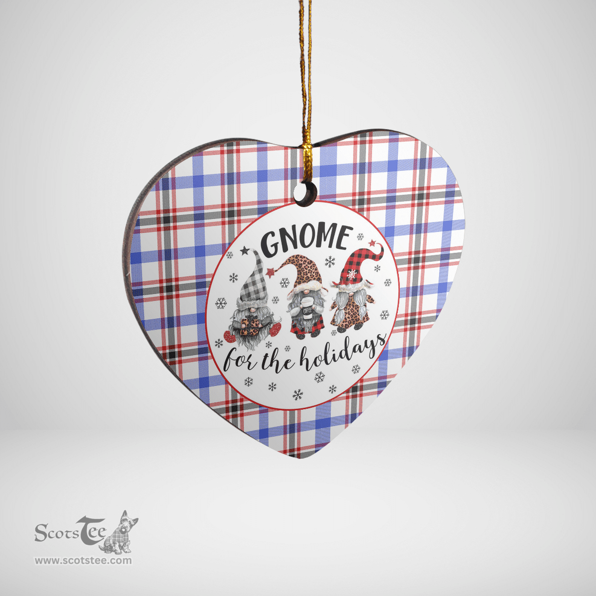 Scottish Boswell Modern Clan Tartan Ceramic Ornament - Gnome Heart Style Scottish Plaid Tartan Plaid