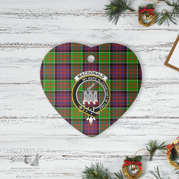 Scottish MacDonald of Clanranald Clan Tartan Ceramic Ornament - Crest Heart Style Scottish Plaid Tartan Plaid
